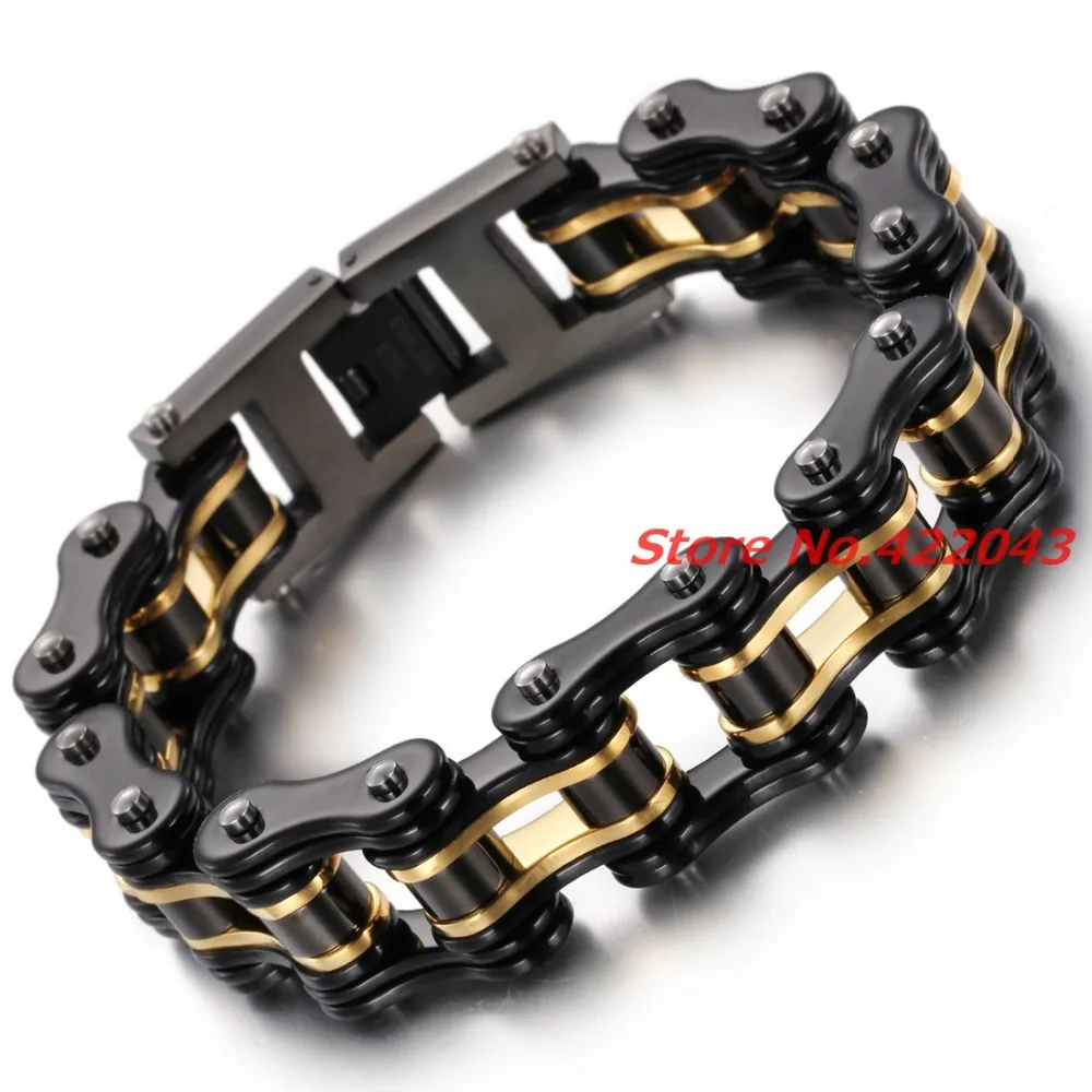 Top Quality Men's Motor Bike Chain Motorcycle Chain Bracelet Bangle 316L Stainless Steel Jewelry