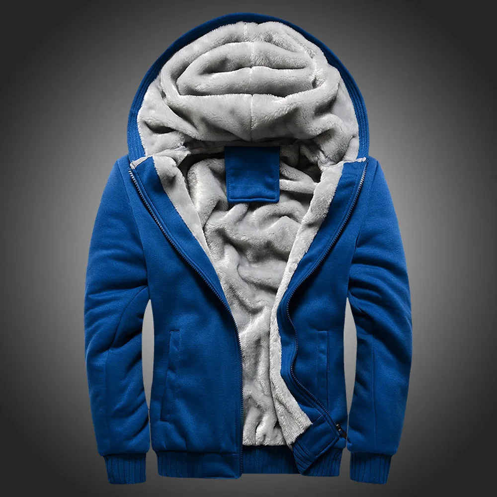 Jacket Men New Brand Winter Thick Warm Fleece Zipper Jacket Coat for Mens SportWear Tracksuit Male European Hoodies#30