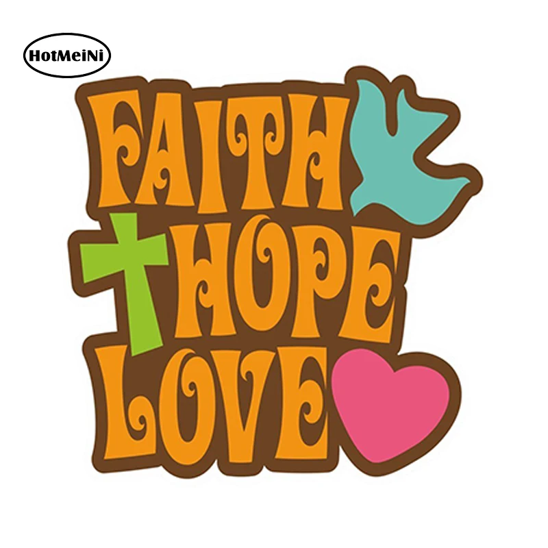 Автомобильный Стайлинг HotMeiNi виниловый стикер с надписью Faith Hope Love для ноутбука