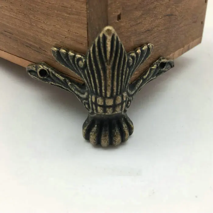 1Pc Vintage Bronze Corner Protector for Jewelry Box Wooden Case Decorative Feet Leg with 4Pcs Screws | Обустройство дома