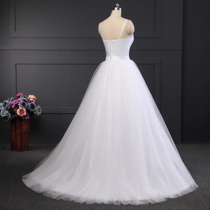 Пляжные свадебные платья на тонких бретельках, платья для невесты из белого тюля на заказ