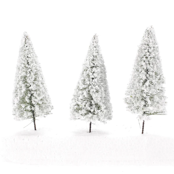 10pcs 10cm Scenery Landscape Model White Cedar Trees Winter White Snow Model Railroad Layout Scenery Landscape Street Trees
