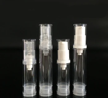 

100pcs/lot empty pastic airless bottle 5ml, 10ml, 15ml sample size clear color