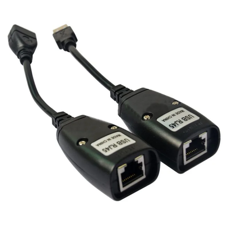 2 шт./лот USB удлинитель Ethernet RJ45 Cat5e/6 кабель LAN адаптер набор