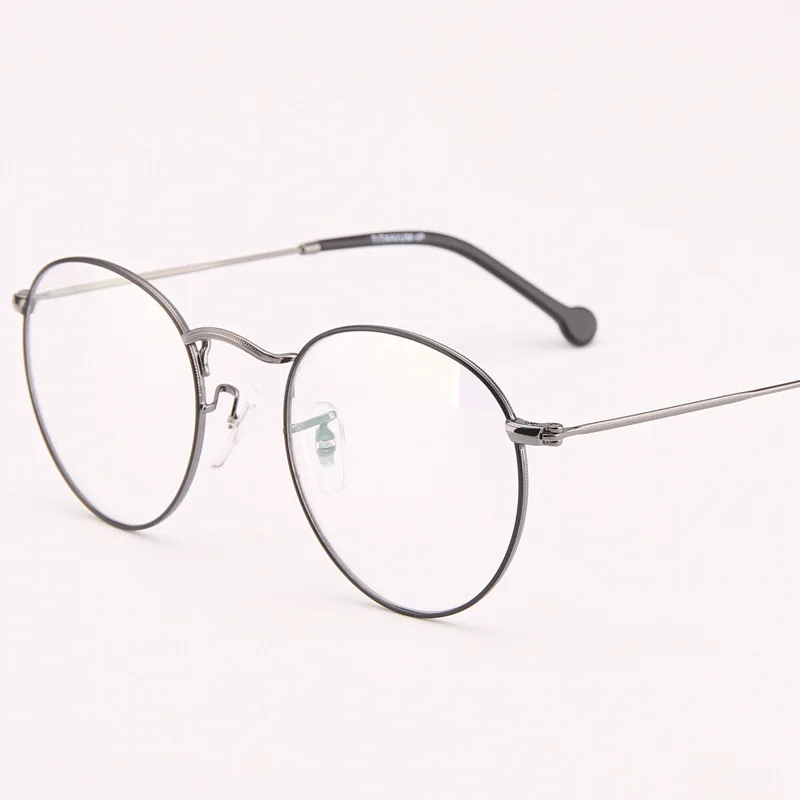 Ширина-140 чистый титановый оправа для очков в стиле ретро ультра-легкий модный тренд близорукости очки мужские круглые коробки женские очки