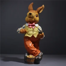 Decorative garden decorations creative resin rabbits figurine bunny gentleman shop display decoration animal ornaments outdoor