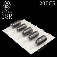 18R 20шт Профессиональный одноразовый зажим для нанесения татуировки стерилизованная Татуировка Перманентный макияж иголки для бровей тела расходные материалы для тату