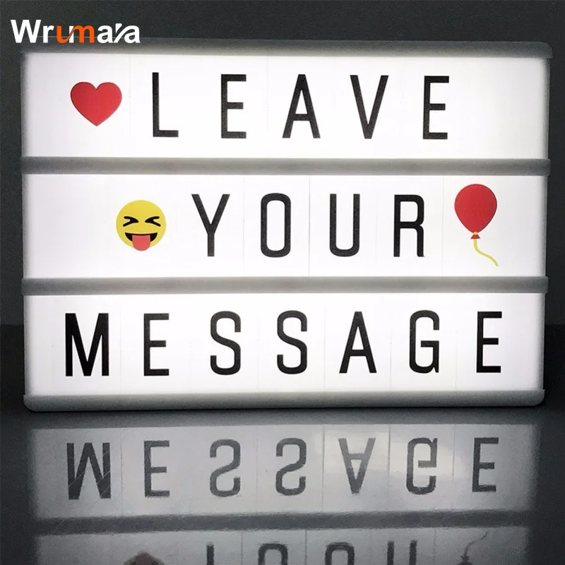 

Wrumava Mini A6 size Light Box Cinematic LED Lightbox DIY Cinema Letters symbols Emoji LightBox for Home, Wedding, Room, Party