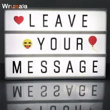 Wrumava Mini A6 size Light Box Cinematic LED Lightbox DIY Cinema Letters symbols Emoji LightBox for Home, Wedding, Room, Party
