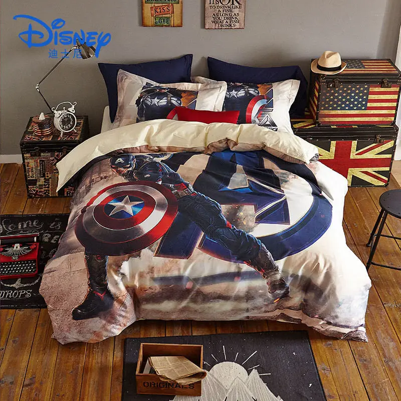 Комплекты постельного белья с 3D принтом Disney Marvel HD 4 шт. постельное белье рисунком