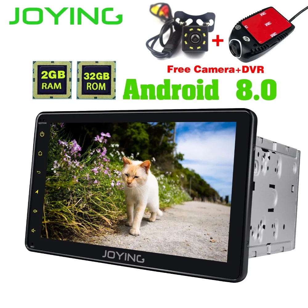 

JOYING Double Din 8" Car Multimedia Player Android 8.0 Head Unit GPS Entertainment FM Radio with Free DVR and Rear View Camera