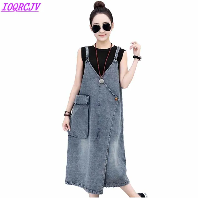 Denim Strap dress for women 2018 spring summer Big pocket Sleeveless jeans dress large size Young girl Loose dress IOQRCJV H462 Denim Strap dress for women 2018 spring summer Big pocket Sleeveless jeans dress large size Young girl Loose dress IOQRCJV H462