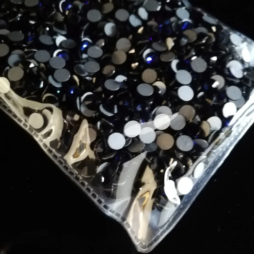 

10Bags SS3-SS30 glass flatback rhinestone Montana Non Hot Fix Crystal None Glue rhinestones for nail Art