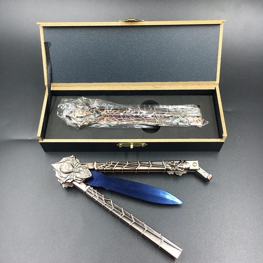 Practice knife butterfly in knife training knife blade Karambit folding Knife gift trainer stainless steel + wooden gift box