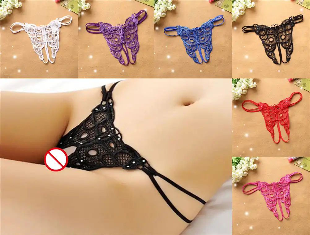 bragas con encaje y abertura