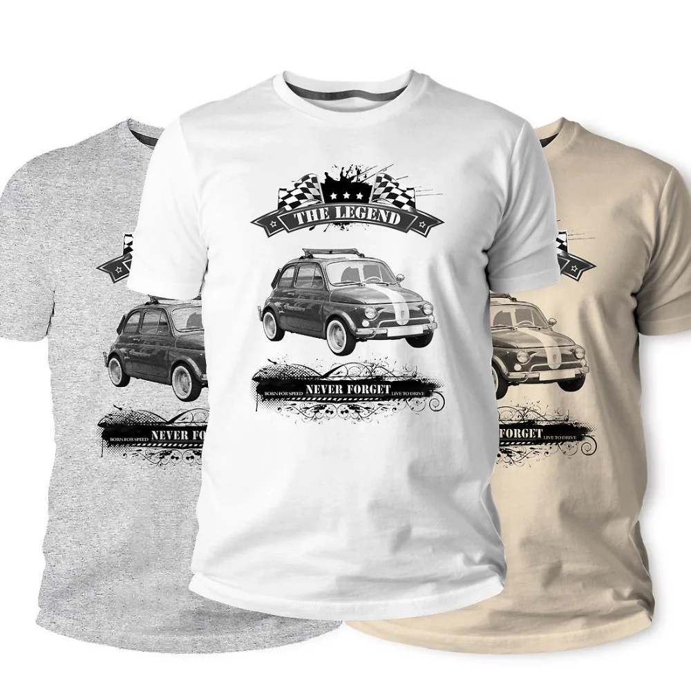 

Italian Classic Fiat Car Fans Classic Vintage Men'S Classic Car 2019 Summer T Shirt Men O-Neck Tee Shirt Tshirts Custom