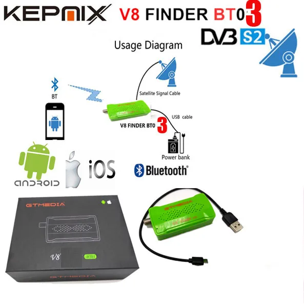 

gtmedia v8 bt03 gtmedia Finder DVB-S2 bluetooth satellite finder supports android and i os