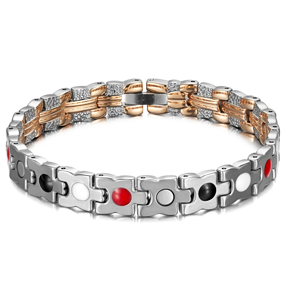 Pаспродажа Трендовый браслет Rainso, исцеляющий магнитный браслет для леди, 4 элемента заботы о здоровье (магнитный, пихтовый, германий, отрицательных ион...