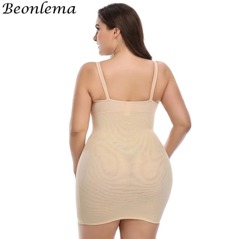 Beonlema Petticoat Woman Sexy Bodysuit Bodyshapers Full Slip Dress Backless Minidress Clothes For Women Underskirt Plus Size 5XL