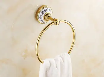 

Luxury Gold Towel Ring Bathroom Towel Holder Towel Bar Bathroom Accessories high quality