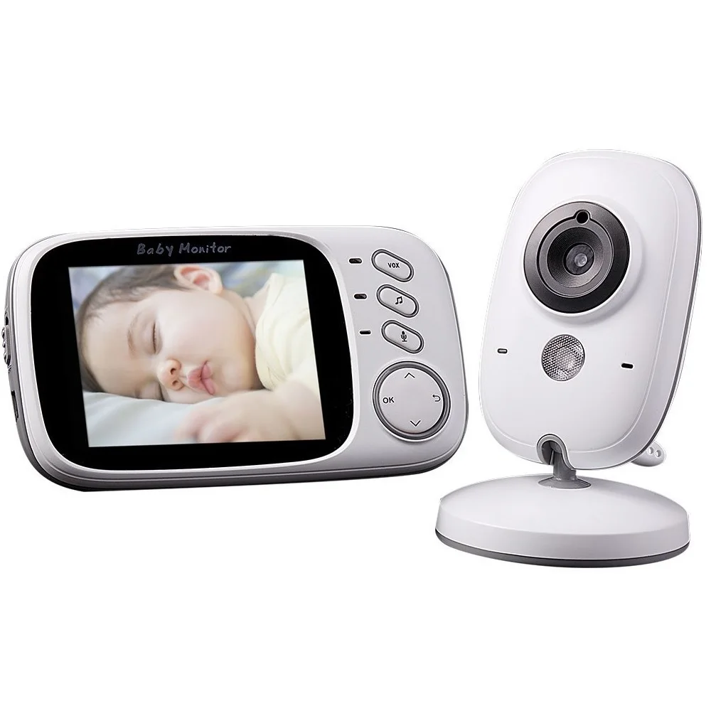 

babykam video baby monitor radio nanny 3.2 inch LCD IR Night Vision Intercom Lullabies Temperature Sensor wireless baby monitor