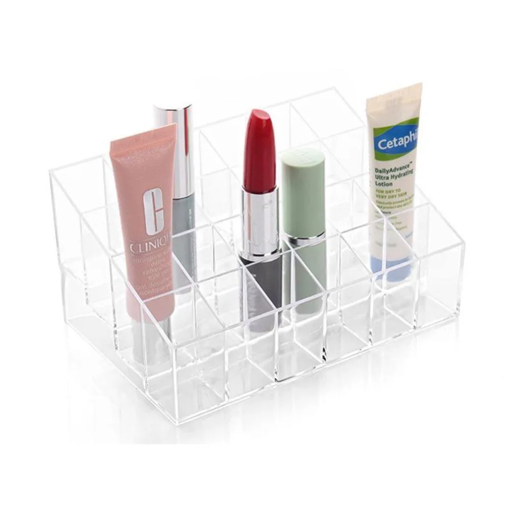 24 Lipstick Holder Display Stand Acrylic Cosmetic Organizer Makeup Case Sundry Storage organizer Fo