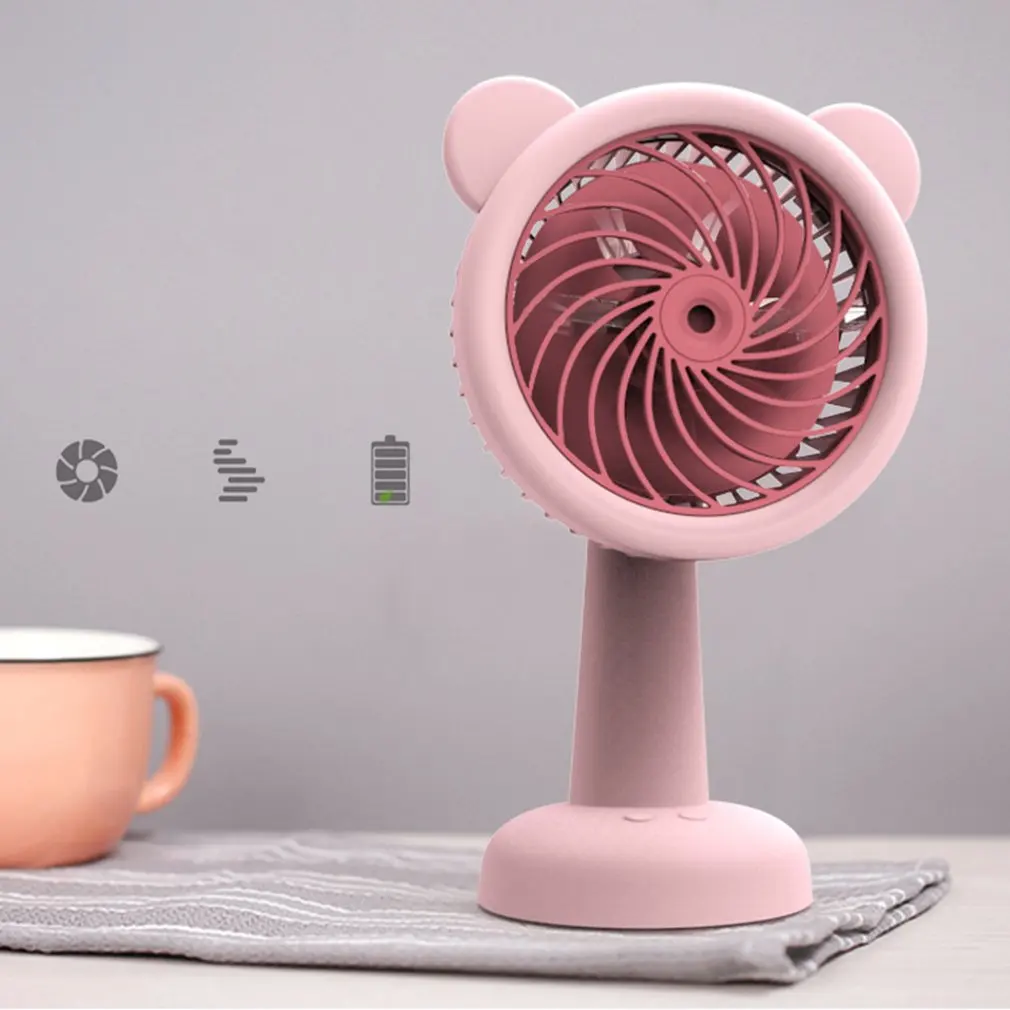 Портативный мини-вентилятор с героями мультфильмов, usb-зарядка, качающаяся головка, спрей, увлажнение, комбо, настольный вентилятор, милый маленький вентилятор