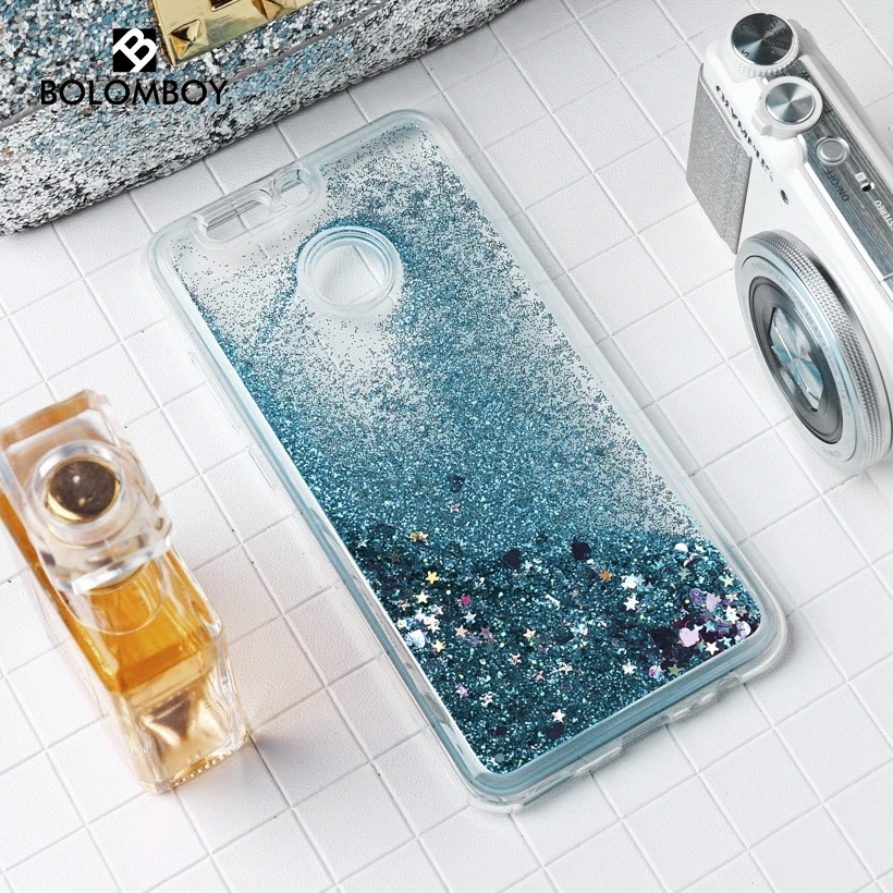 

Bolomboy Glitter Stars Liquid Quicksand Case For Huawei Honor 8 Pro Case Silicone Love Heart For Huawei Honor V9 Cover Coque 5.7