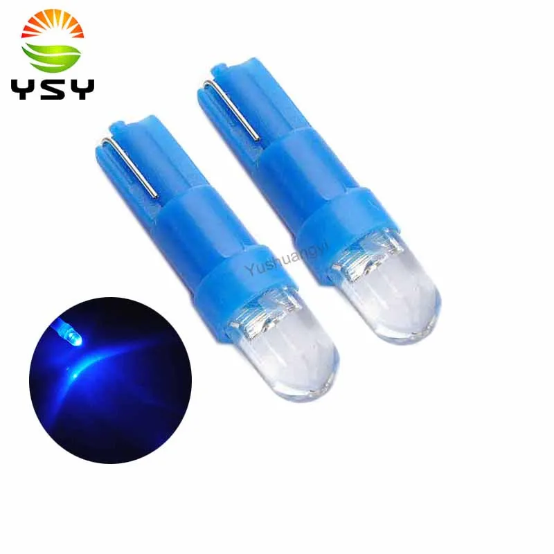 

50pcs T5 37 58 70 73 74 Blue Car Dashboard Gauge 5050 1SMD LED Indicator Speedo Dashboard Side Light Bulb