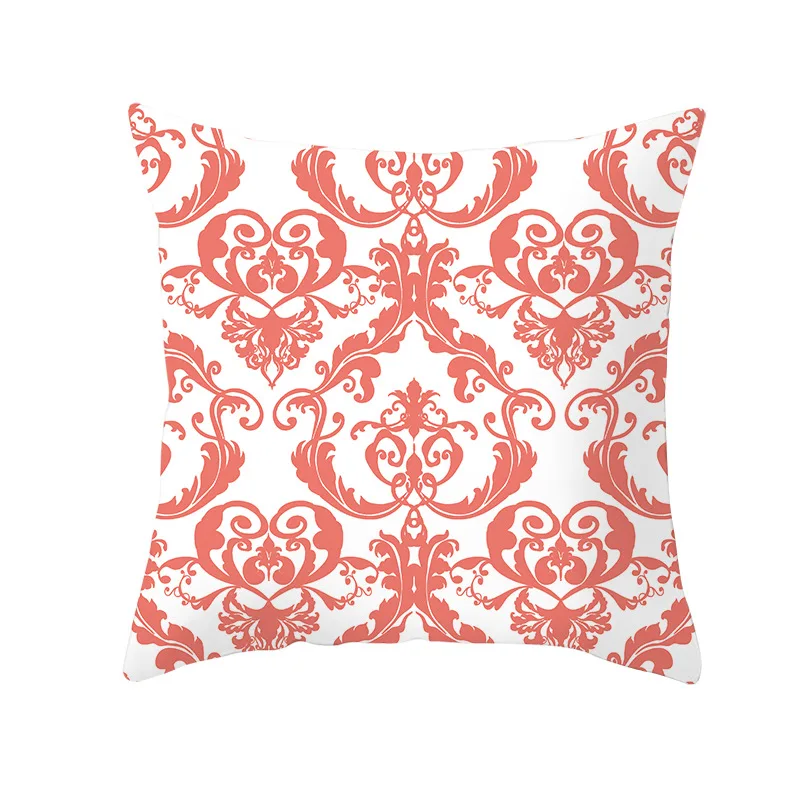 Lychee Coral Series Printed Pattern Pillow Cases Colorful Polyester Peachskin 45x45cm Pillow Cases For Bedroom Home Office - Color: 26