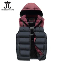 Новинка, мужской жилет, европейский стиль, без рукавов, с капюшоном, приталенные куртки, мужские, из кусков, зимний жилет для мужчин, на молнии, флис, теплый жилет плюс