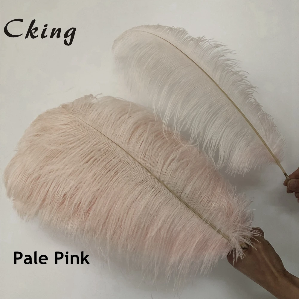 

Wholesale 100Pcs 15-60CM pale Pink feathers ostrich plumes DIY natural ostrich feathers Wedding feathers for crafts Decorations