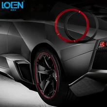 LOEN 8 M/unids Car Styling Car Wheels Pegatinas Llanta Llanta de acero anillo de protección para toyota vw polo hyundai chevrolet ford e36 KIA