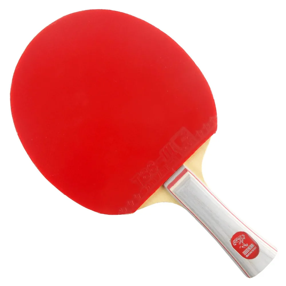 برو تنس الطاولة بينغبونغ كومبو مضرب سانوي M8 شفرة مع 2 قطع T88-III المطاط طويل Shakehand-FL