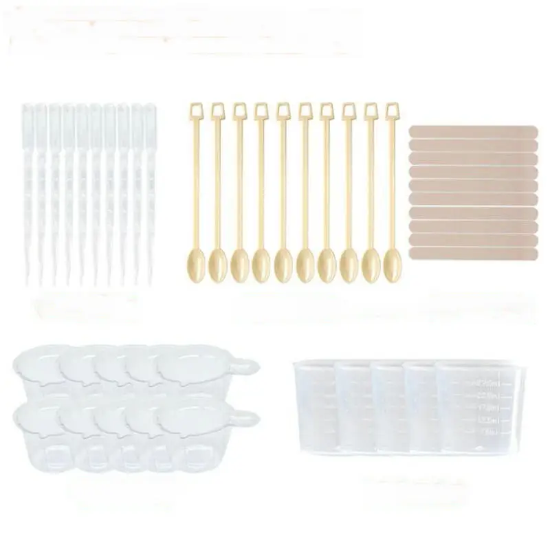 

Resin Craft Maker Beginner Essential Tools Plastic Measuring Cups DIY Handmade Epoxy Resin Jewelry Stirrer Spoon Basic Tool