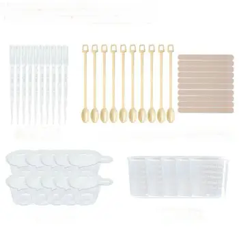 

Resin Craft Maker Beginner Essential Tools Plastic Measuring Cups DIY Handmade Epoxy Resin Jewelry Stirrer Spoon Basic Tool