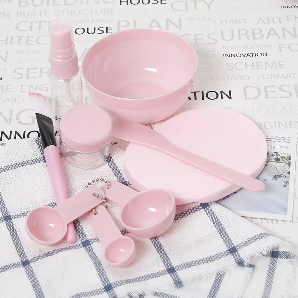 9in1 Facial Mixed Stir Spatula Stick Measuring Spoon kit Cosmetic Makeup Tool Beauty Mask Bowl Brush for Women