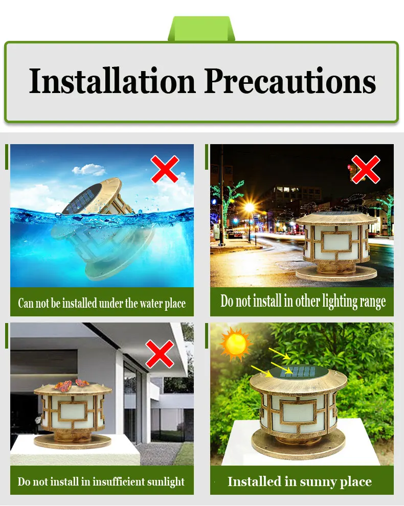 Jardim ao ar Luz à Prova Pilares Solares Circulares Dwaterproof Água Parede Pilar Lâmpada Villa Livre Paisagem Luzes D30x25cm 3 w Led 17 solar pillar