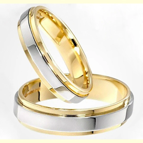 Two Tone Gold And Platinum Plated His Hers Engagement Wedding Two Tone Gold And Platinum Plated His Hers Engagement Wedding Ring Set Mens Rings Size 15 Aliancas De Casamento Em Ouro In From Jewelry