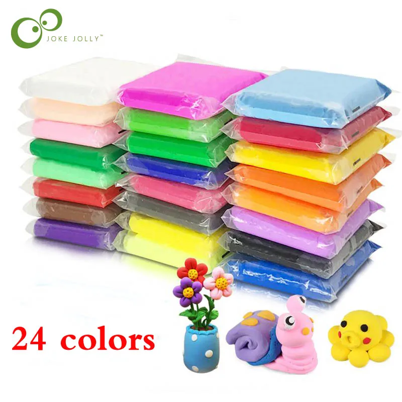 

24 Colors Baby Care Air Drying Handprint Footprint Imprimt Kid Casting DIY Tool Soft Plasticine Toy Polymer Clay WYQ