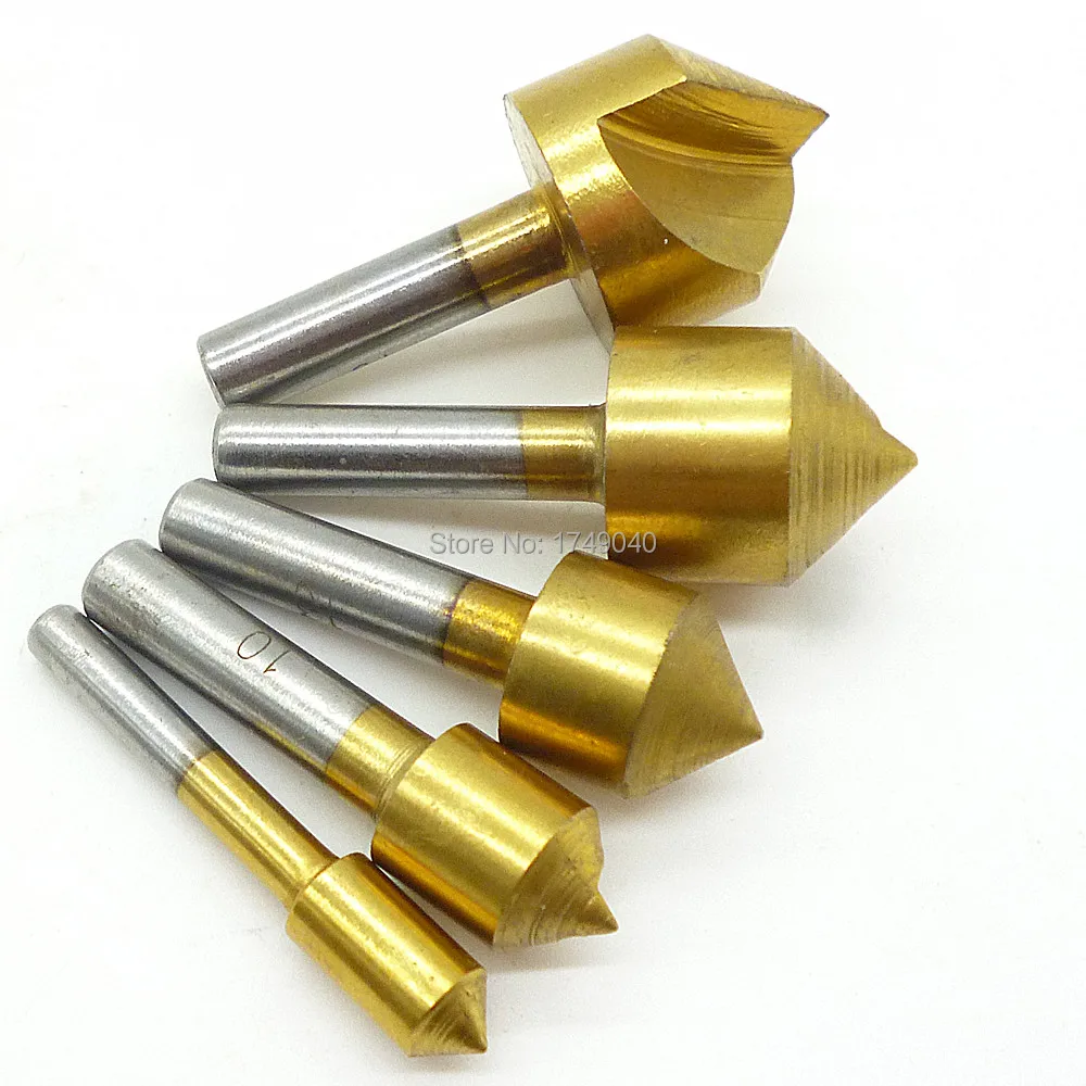 5pc 90 Degree Countersink Drill Bit 6mm 19mm High Carbon Steel Single