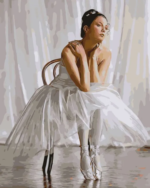 

Unframed Ballet Dancer Acrylic Picture Diy Painting By Numbers Kits Figure Painting On Canvas Unique Gift For Wall Art Picture