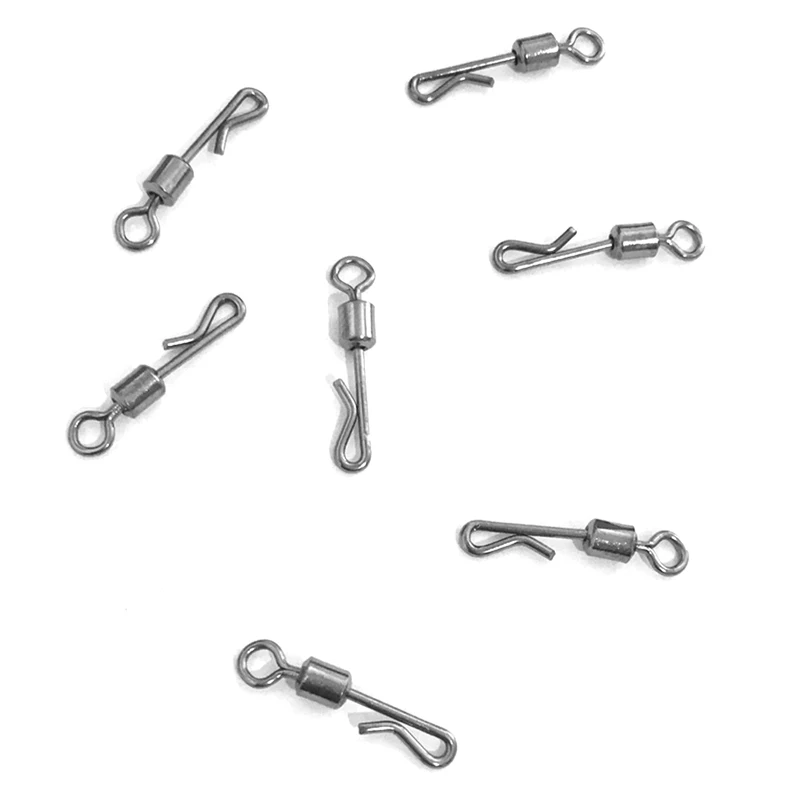 

20pcs Q-Shaped Fishing Connector Quick Change Rolling Swivels Hooks Terminal Connector Rigs for Carp Fishing Outdoor X373