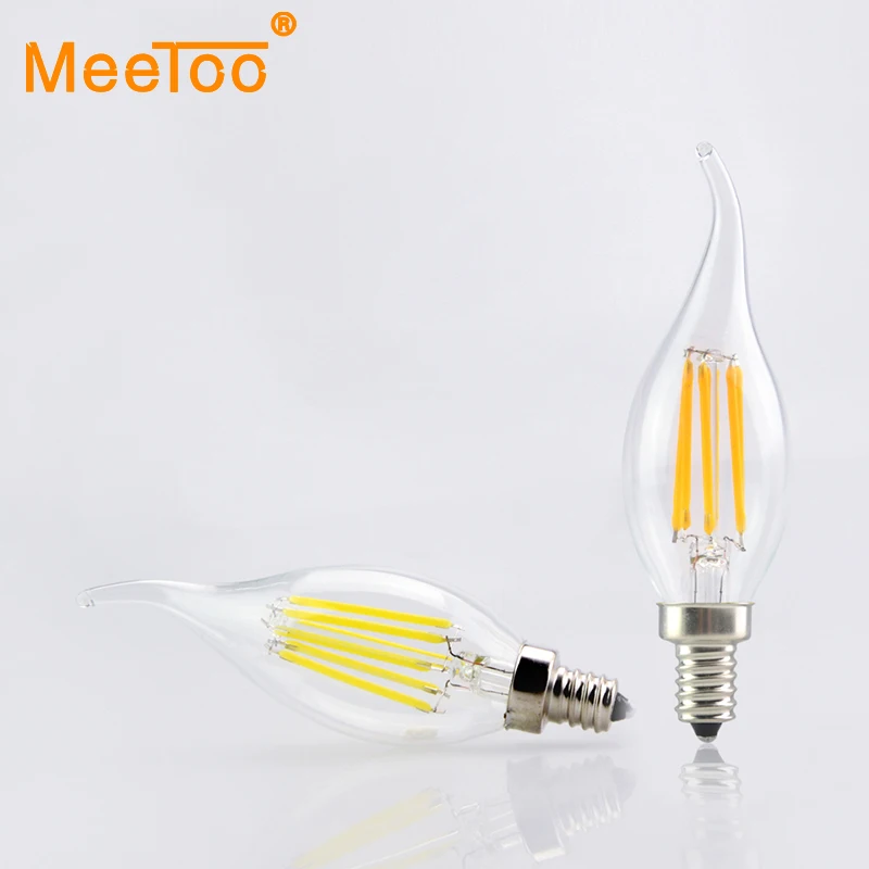 Светодиодная лампа накаливания из прозрачного стекла светодиодная E12 110V 2W 4W 6 W