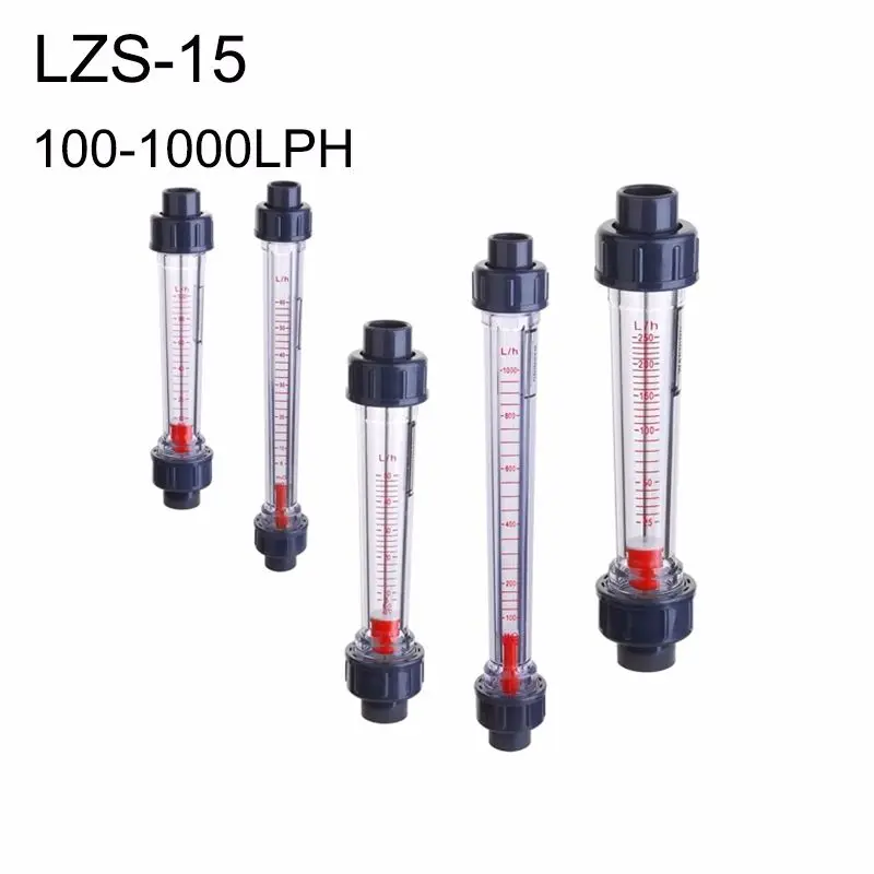 

LZS-15 G1/2" DN15 100-1000L/H water flow Meter Indicator Counter Rotameter Liquid Flowmeter