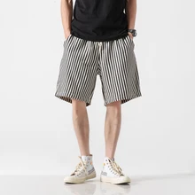 Летние новые оригинальные японские хитовые цветные дикие полосы свободные мужские повседневные шорты уличная спортивная одежда