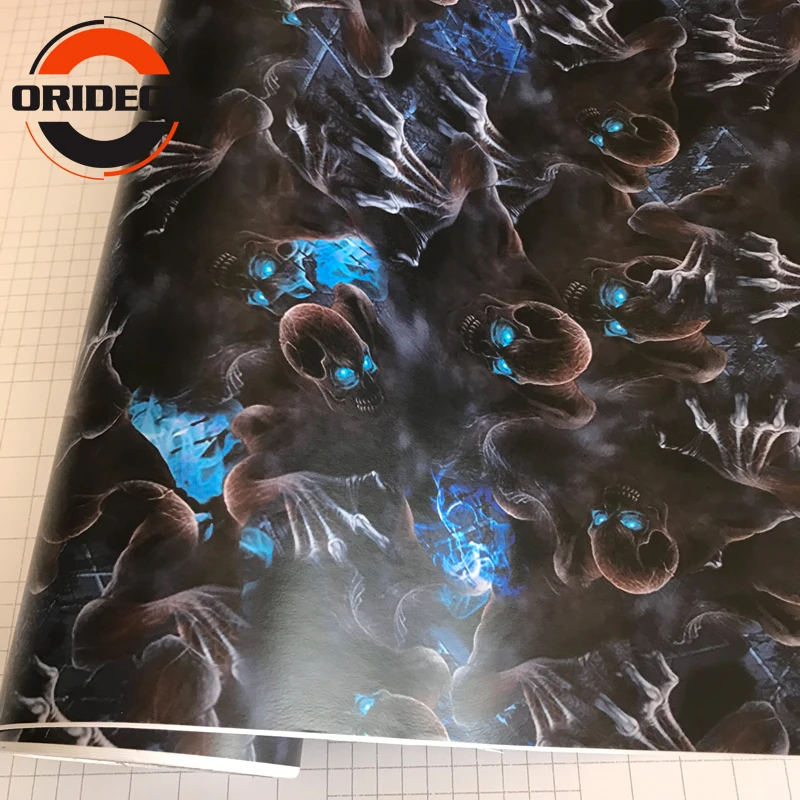 BLUE EYE SKULL sticker bomb car camo vinyl 1