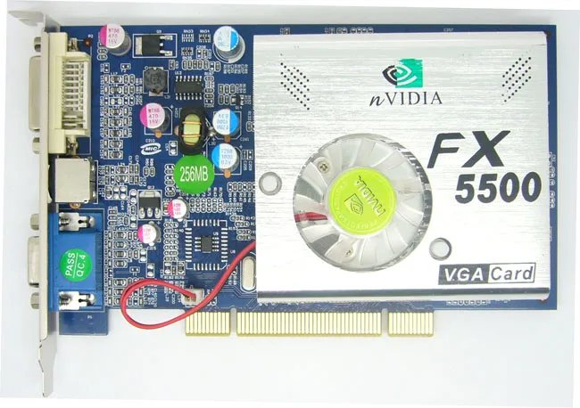 The new PCI graphics card for FX5500 256M 128-bit dual VGA support widescreen IPC graphics card