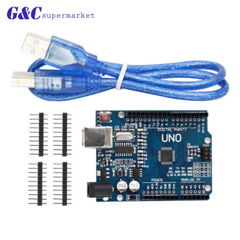 UNO R3 плата разработки ATmega328P для Arduino с прямым штифтом Heade|Интегральные схемы| |