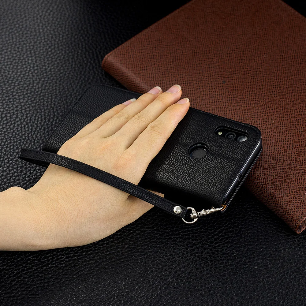 Wallet Phone Case for Huawei Psmart 2019 PU Leather Auto Folio Flip Cover Stand Magetic Closure with Card Holder